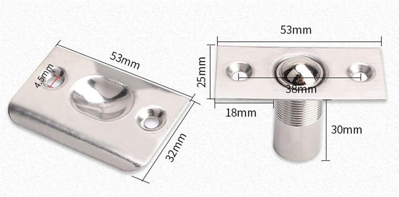 SEIWEI 1 Pcs Closet Door Ball Spring Catch Replacement Drive In Ball Catch Adjustable Door Hardware Door Ball Latch with Strike Plate (Steel) - Image 1